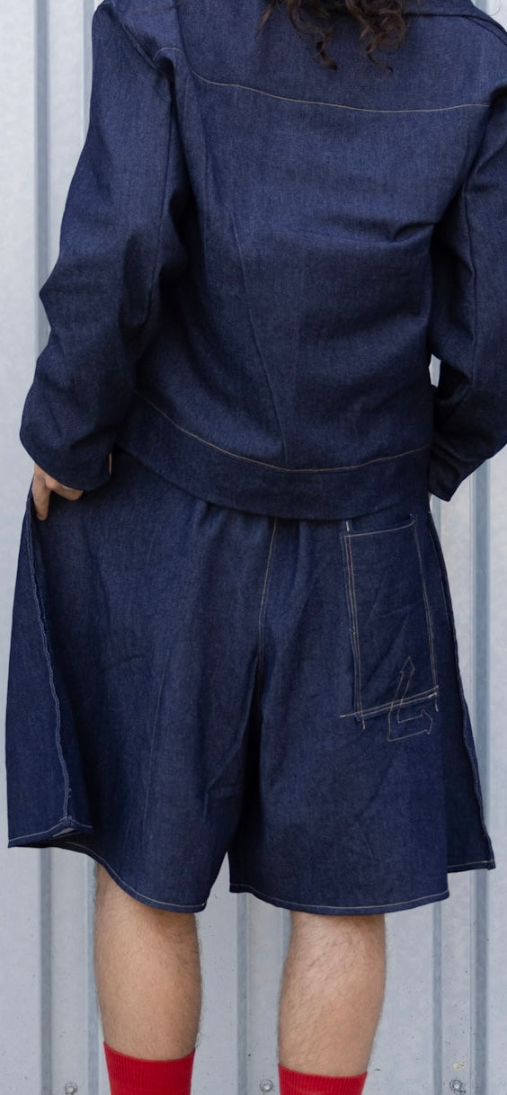 SHORT LARGE – DENIM BRUT